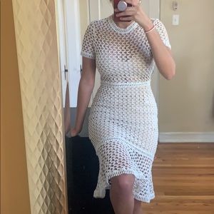 White Knit Midi Dress